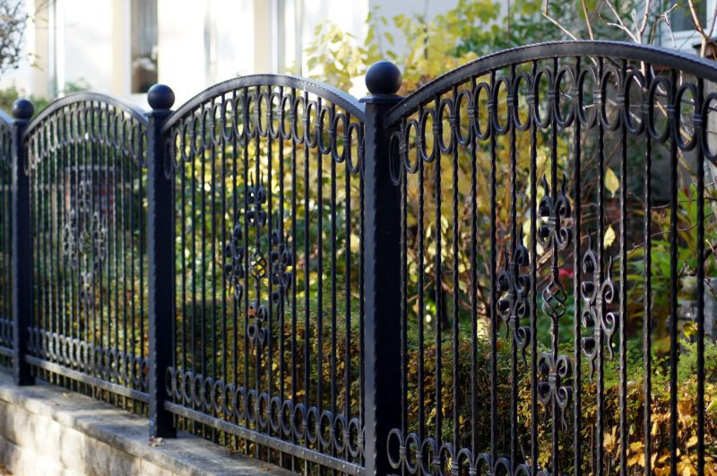 Black Iron Fence Installation detail